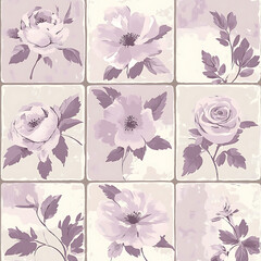 Seamless tile patterns combining cultural, modern, and botanical inspirations for commercial vector.