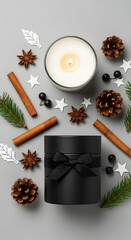 Elegant Holiday Candle Gift Set with Festive Decor