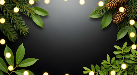 Festive Holiday Decor with Greenery and Lights
