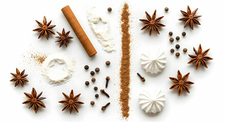 Spice Arrangement with Cinnamon and Star Anise