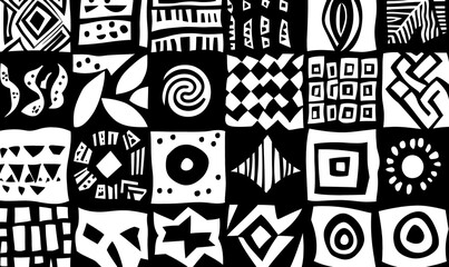 Seamless floral tile patterns combining cultural, modern