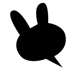 うさぎの形の吹き出しフレーム