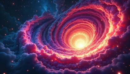 A swirling vortex of light and color, depicting the abstract concept of traversing time and dimensions Perfect for science fiction, fantasy, or philosophical themes , kaleidoscope, time warp