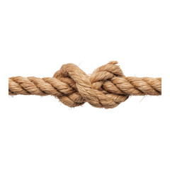 Traditional Natural Fiber Knotted Rope on White Background