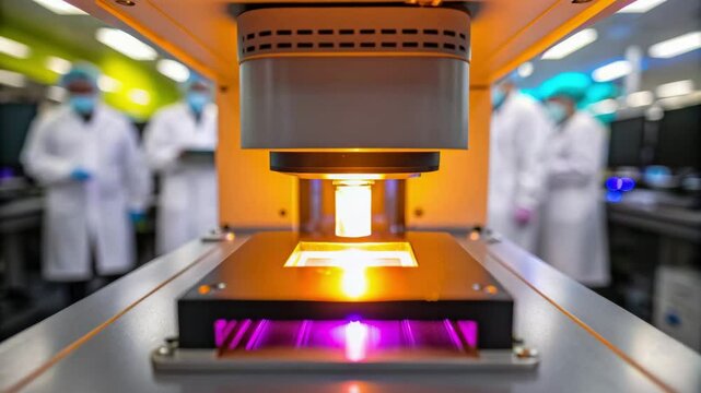 Vaccine production facility with advanced laboratory equipment and scientists protective gear working clean environment ensuring safety and precision