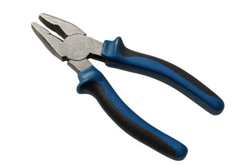 Obraz premium Combination pliers with blue and black handles isolated on transparent background, ready for your design projects