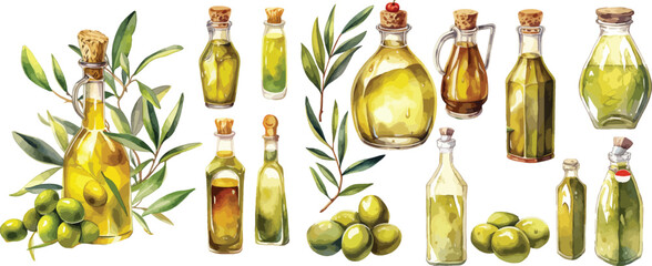 olive oil watercolor clipart | olive oil clipart for graphic resources