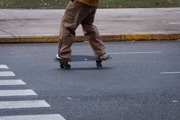 roller skating on the road