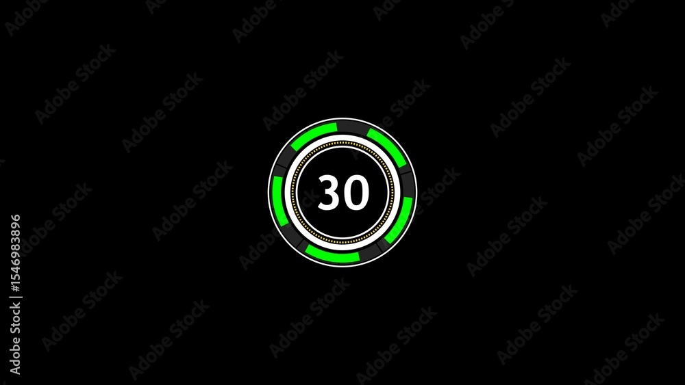 Poster animated 30 second countdown timer with progress bar element perfect for various video production re