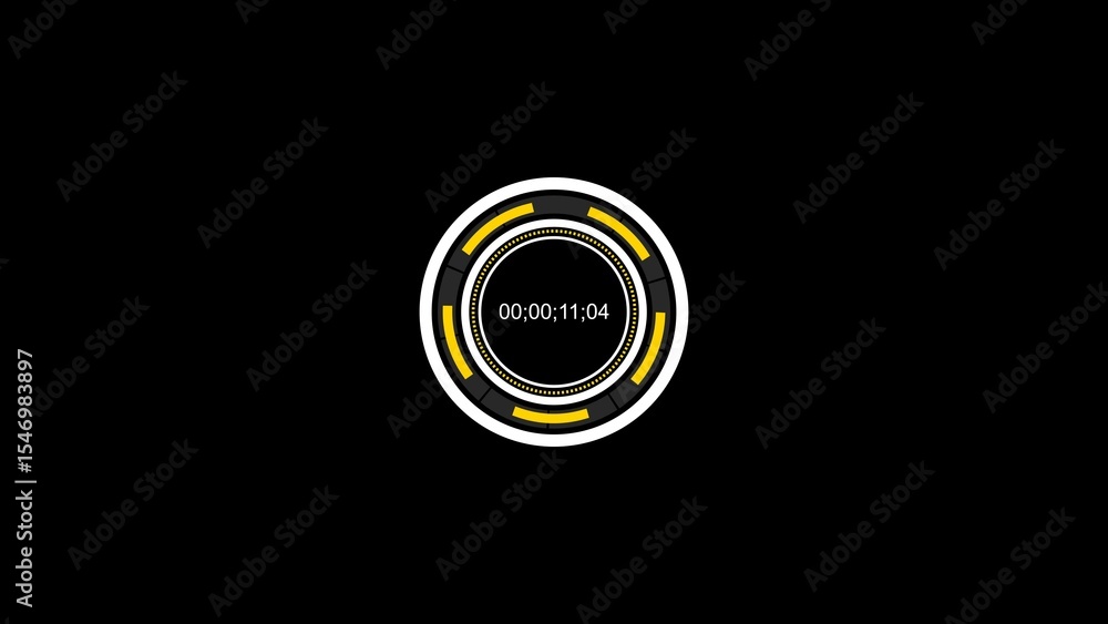 Aufkleber digital countdown timer with futuristic design depicting time elapsed on a black background for appl