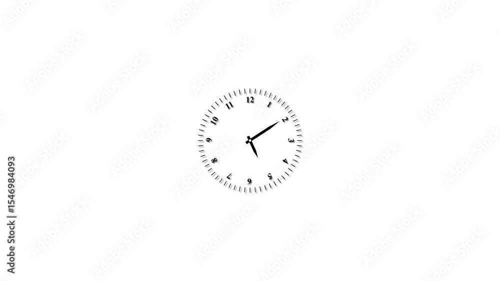 Poster a simple illustration of a clock face showing time with hands indicating specific hour and minutes i