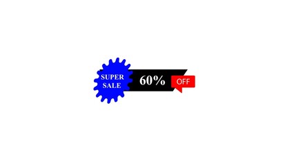 Super sale banner with 60 percent off discount offer in a bold and eye-catching design for marketing and promotion