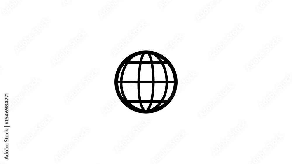 Poster clean minimalistic globe icon graphic perfect for web design communication worldwide connectivity an