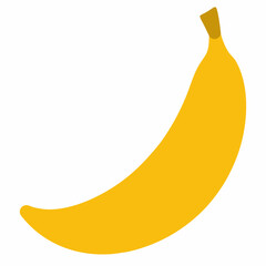 Banana silhouette on white background
