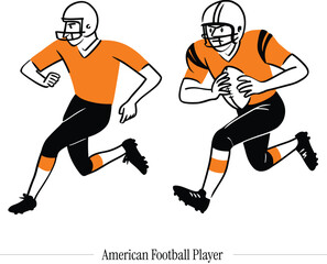 Illustration of American Football Players in Action