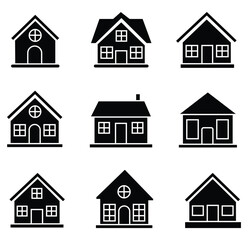 house icon set. home symbol.