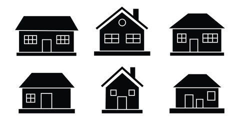 house icon set. home symbol.