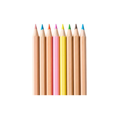 Obraz premium Set of colorful pencils arranged neatly, perfect for sketching, drawing, and coloring