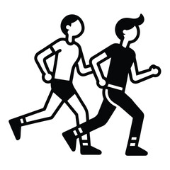 Joggers Line Art Vector Icon | Minimal Black and White Fashion Illustration