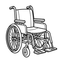 wheelchair illustration vector style colouring page