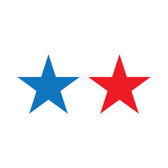 blue red stars icon