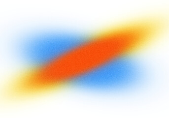 Abstract grainy color gradient shape cutout on transparent background, orange blue glowing color grainy backdrop design, noise texture effect, grunge texture