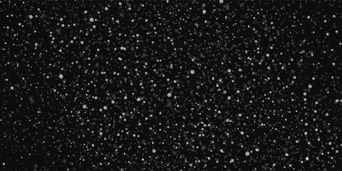 snow, stars, white dots bokeh on black background