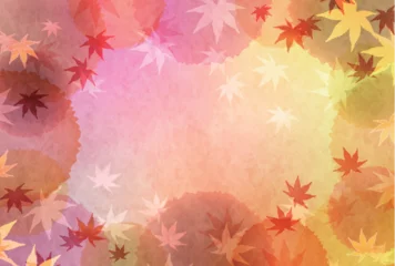 Fotobehang 紅葉　もみじ　秋　背景  © J BOY
