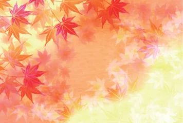 Fotobehang 紅葉　もみじ　秋　背景  © J BOY