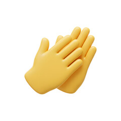 Obraz premium Yellow emoji-style clapping hands symbol, representing applause or support