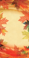 Fotobehang 紅葉　もみじ　秋　背景  © J BOY