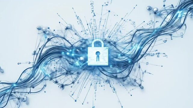 Connected Data Stream Is A Reflection Of Modern Technology Integration With High Security. 4k video
