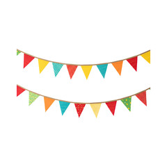 Obraz premium Colorful triangular party banners adding festivity to any event.