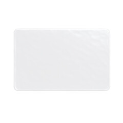 Naklejka premium White rectangular ceramic plate with smooth surface and rounded