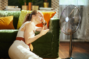 Woman Struggling with Summer Heat Exhaustion