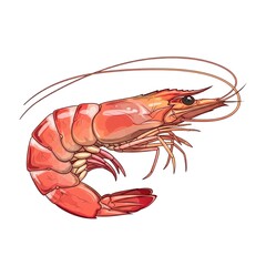 shrimp isolated on white