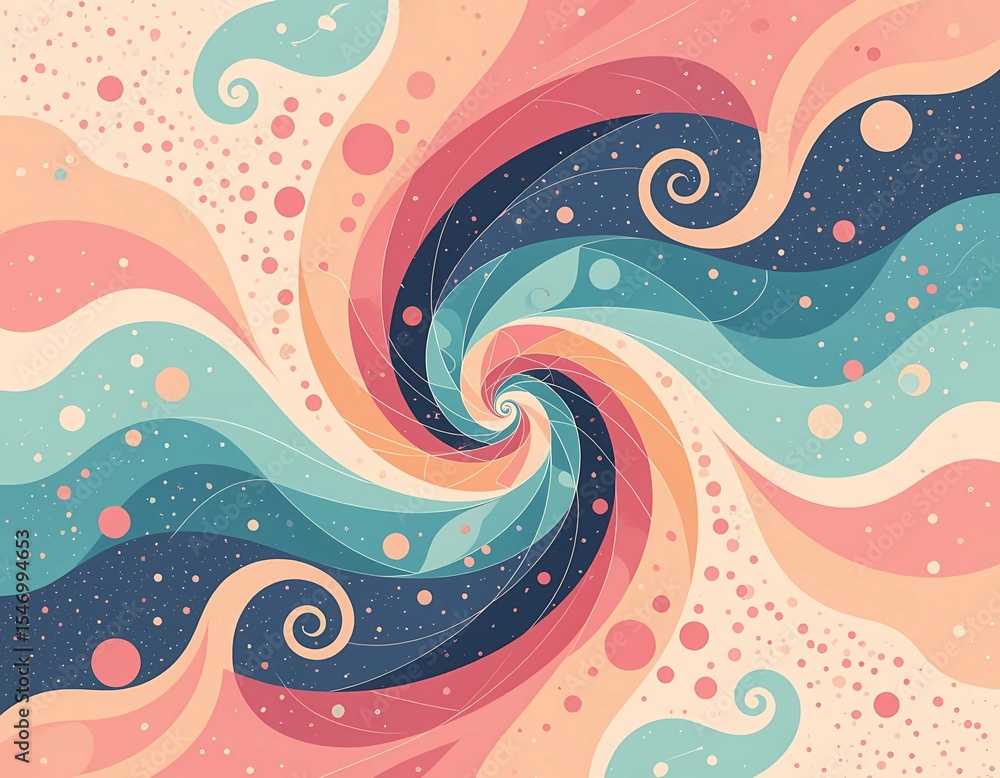 Poster an abstract, wavy, and colorful background with a captivating pattern