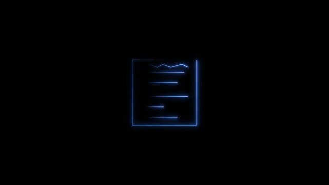 Abstract beautiful saber neon light rectangle animation  on black screen.