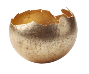 Golden Cracked Sphere Abstract Art Texture Background, transparent background