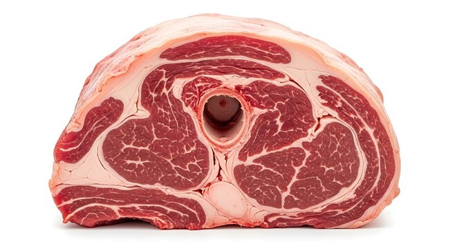 Raw Red Meat Cut Isolated on White Background