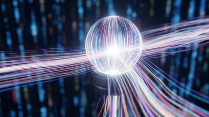 Luminous Orb with Flowing Light Streams: A Futuristic Technology Concept Video - Powered by Adobe