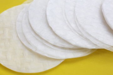 Stacked round sheets of Vietnamese rice paper