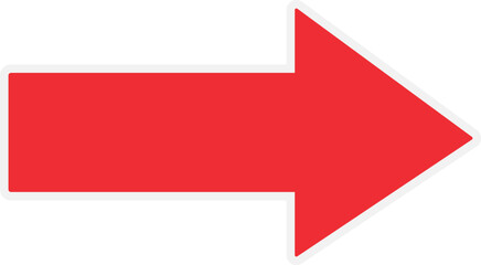 白縁あり赤い右向き矢印ベクター