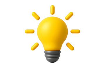 Yellow light bulb on white background

