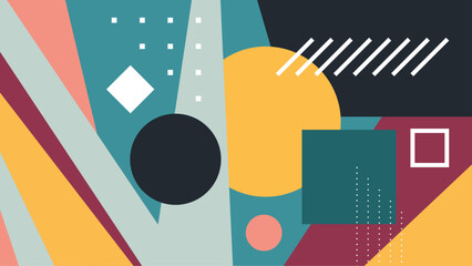 Abstract colorful geometric design suitable for backgrounds, posters, and digital art projects. Vibrant shapes and colors add a modern touch.