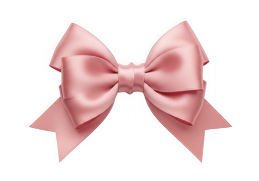 Elegant pink ribbon bow decoration isolated on transparent background - Powered by Adobe
