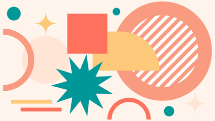 Abstract geometric design featuring shapes and a star, perfect for backgrounds, posters, invitations, and digital art projects. Great for modern graphic design needs.