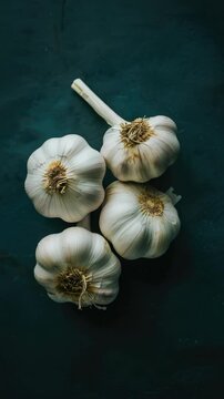 Pure garlic bulbs without the cloves separated.