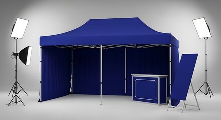 Professional pop up gazebo event booth setup for commercial product advertising