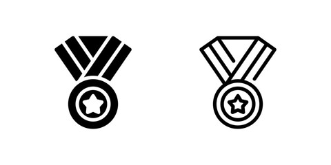 Classic medal icon symbolizing awards, honors, and achievements. Ideal for sports, education, and recognition designs.